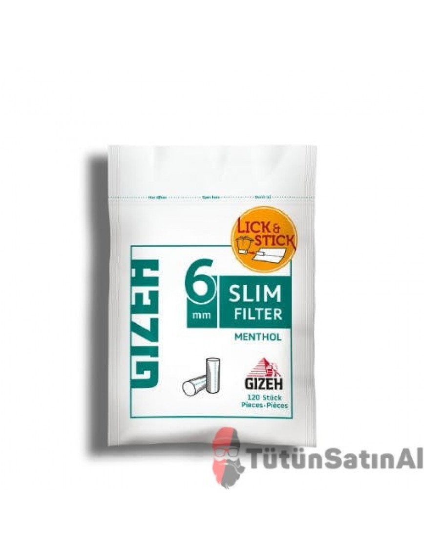 Gizeh Mentol Slim 6mm Poşet Filtre Gizeh Mentol Slim 6mm Poşet Filtre