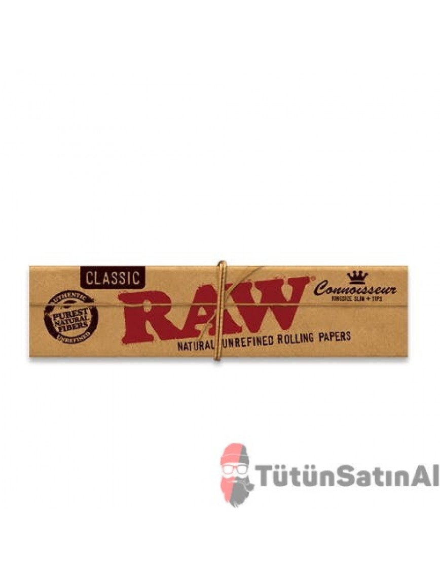 RAW Classic King Size Slim + Zıvanalı (Tips) Organik Kağıt RAW Classic King Size Slim + Zıvanalı (Tips) Organik Kağıt