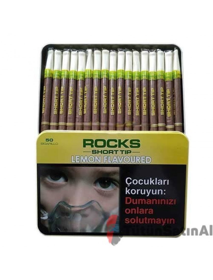 Rocks Short Tip Lemon Sigarillo -  Limon Aromalı