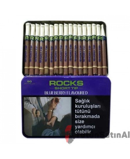 Rocks Short Tip Blueberry Sigarillo - Yaban Mersini Aromalı - 50's