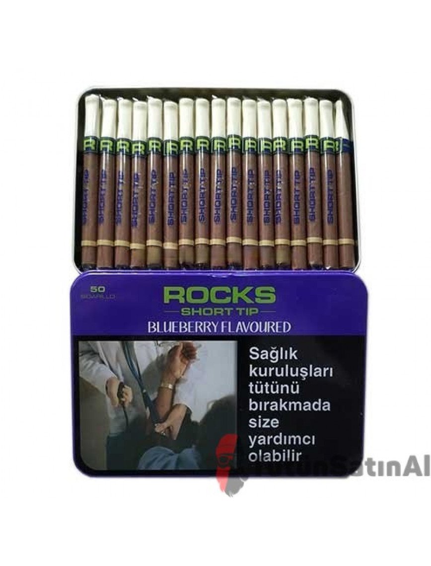 Rocks Short Tip Blueberry Sigarillo - Yaban Mersini Aromalı - 50's Rocks Short Tip Blueberry Sigarillo - Yaban Mersini Aromalı - 50's