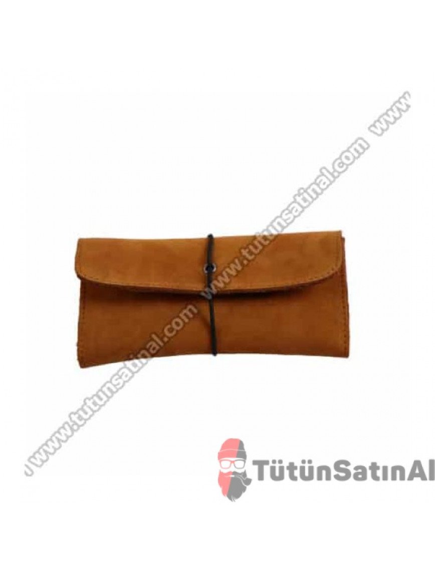 Deri Kese Orijinal Deri Tütün Kesesi - Açık Kahve