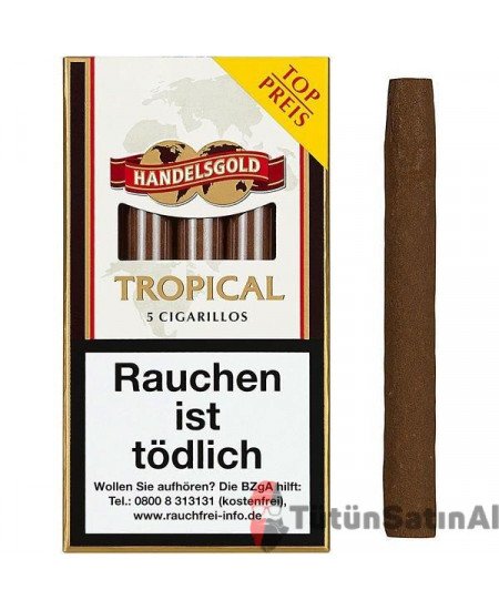 Handelsgold Tropical - Hindistan Cevizi aromalı 5'li Sigarillo Handelsgold Tropical - Hindistan Cevizi aromalı 5'li Sigarillo
