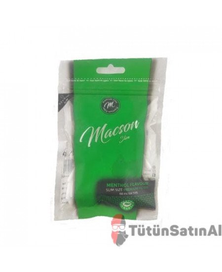 Macson Mentol Slim 6mm Tütün Sarma Filtresi Macson Mentol Slim 6mm Tütün Sarma Filtresi