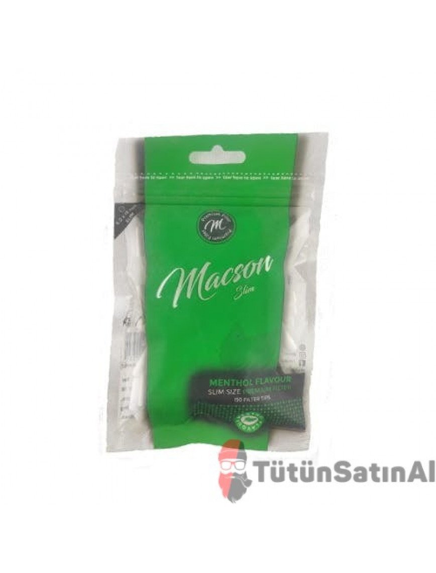 Macson Mentol Slim 6mm Tütün Sarma Filtresi Macson Mentol Slim 6mm Tütün Sarma Filtresi